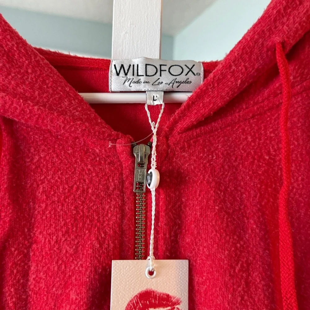 Wildfox Vibrant Red Hoodie Graphics read-Today Has Been Canceled go back to bed - Picture 2 of 4